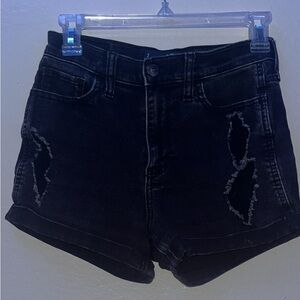 Black Hollister Ripped Shorts